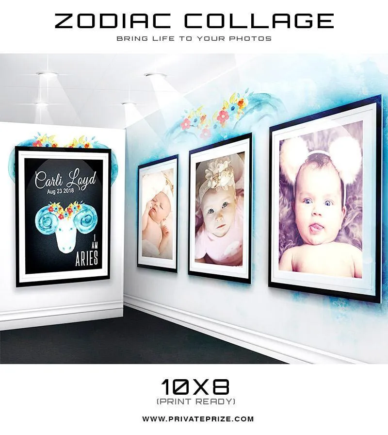 12 Zodiac Signs - 3D Wall Collage SET