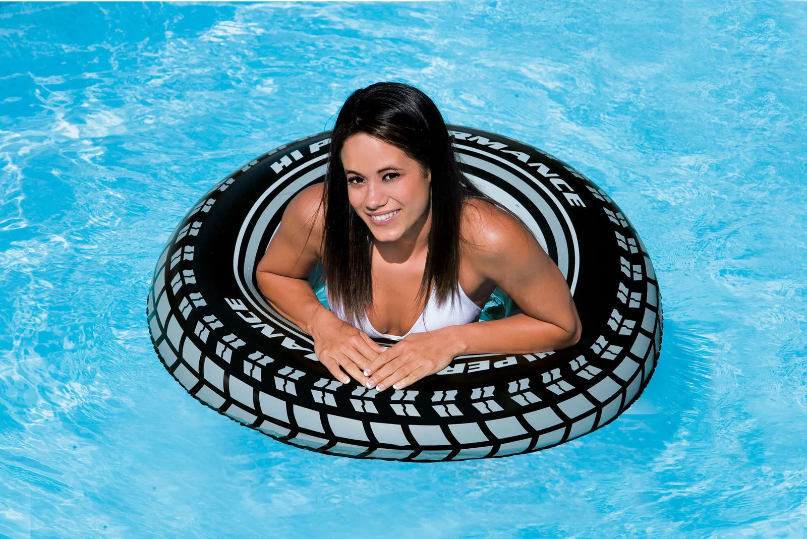 (4) Intex Giant Tire Tube Inflatable Water Swimming Pool Ring Float Raft Lounger