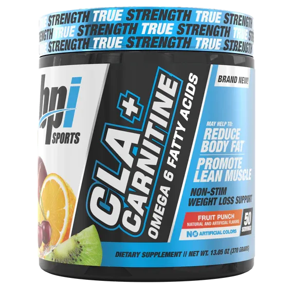 BPI Sports CLA   Carnitine (350g) 50 Servings Fruit Punch Exp Jun 2027