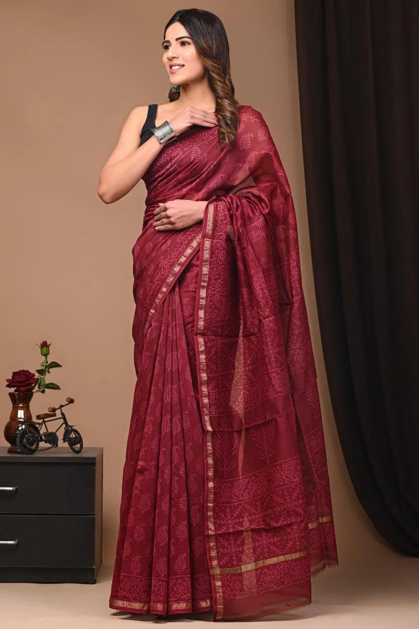 Chanderi Silk Cotton Saree #