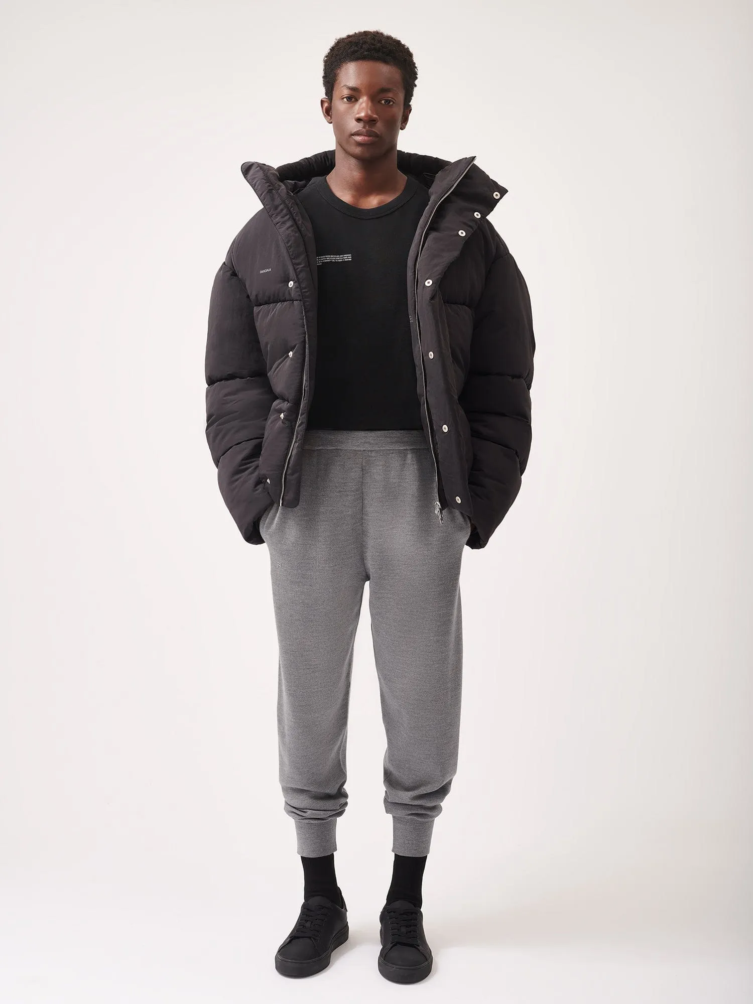 Mens Regenerative Merino Wool Track Pantsgrey marl
