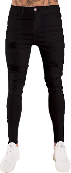 Men's Ripped Jeans Slim Fit Stretch Denim Pants Tapered Leg Fashion Jeans Comfort Skinny Biker Denim Pants for Men