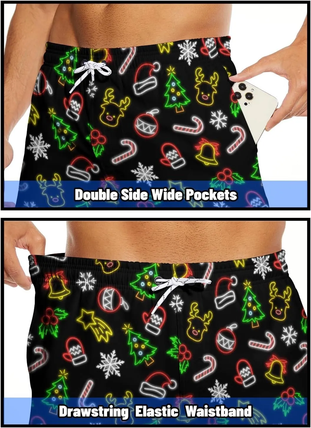 Men's Swim Trunks 7 Inch Inseam with Compression Liner Quick Dry Beach Shorts for Mens Board Shorts Swimwear