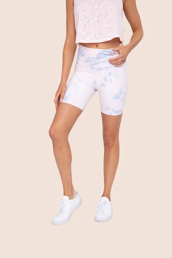 Mono B Cotton Candy High-Waist Bike Shorts in Peach
