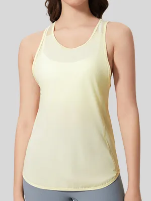 Soft Yellow "Aspen" Quick Dry Mesh Tank