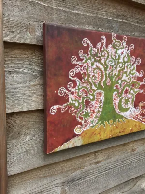 Tree On A Hill Canvas Gicle Print